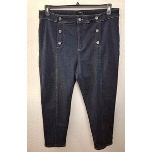 Universal Standard x Erdem Poppy Hi-Rise Sailor Skinny Dark Wash Jeans Size 20